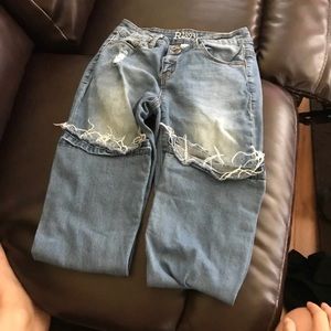 Distressed jeans